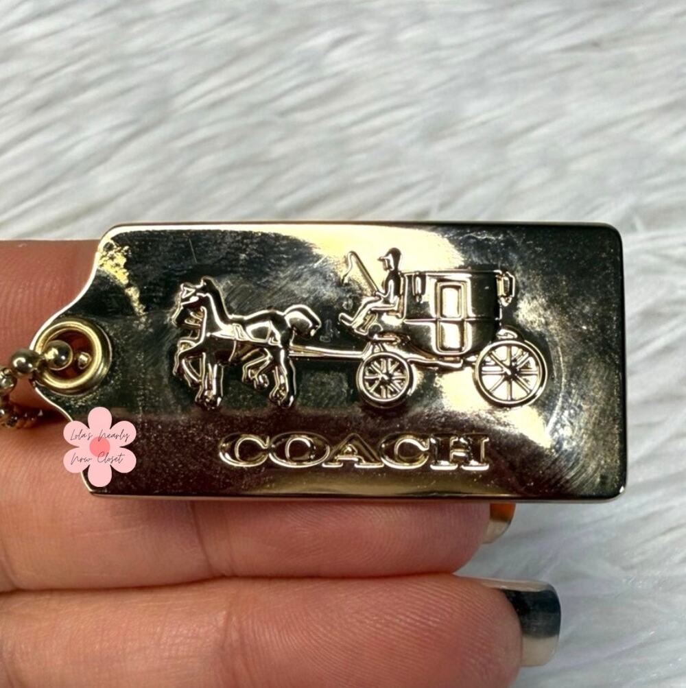 1.5" COACH Carriage Fob Bag Charm Hang tag Hangtag
